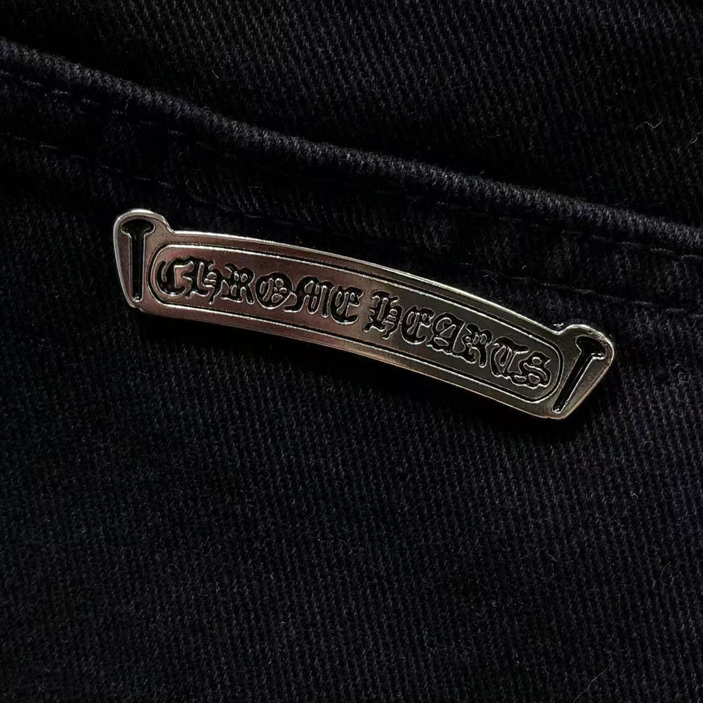 CHROME BLACK JEANS WHITE BLUE CROSS