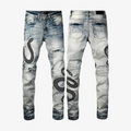 AMIRI BLACK SNAKE BLUE JEANS