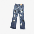 CHROME DARK BLUE JEANS BLACK WHITE CROSS