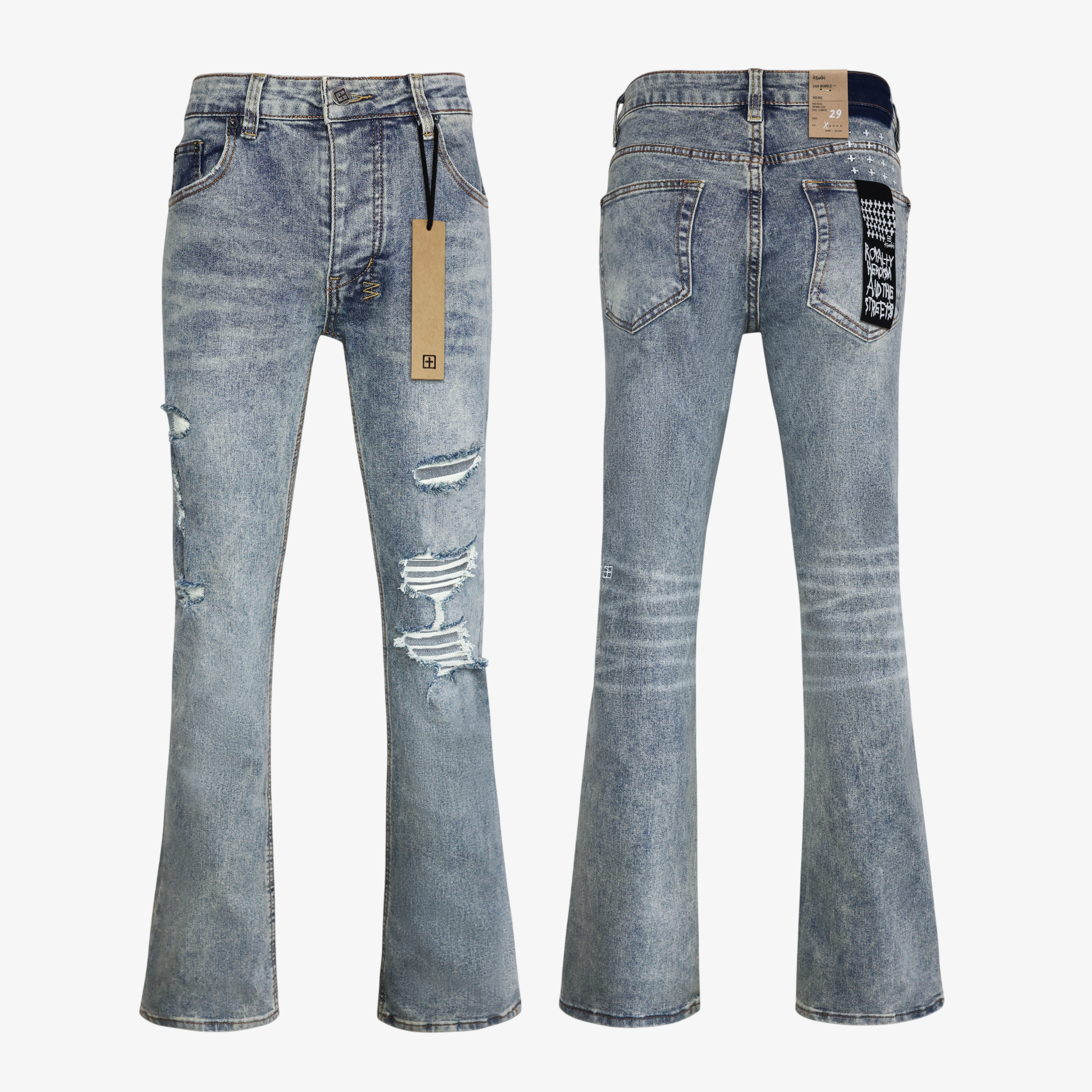 KSUBI BLUE RIPPED JEANS WM173