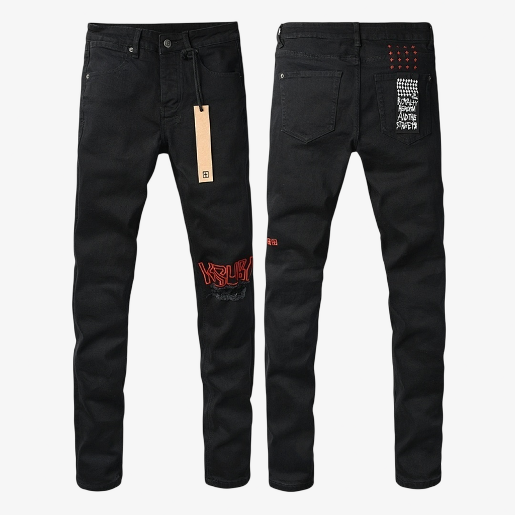 KSUBI BLACK RED JEANS K64