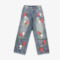 CHROME BLUE JEANS PINK WHITE CHEETAH CROSS