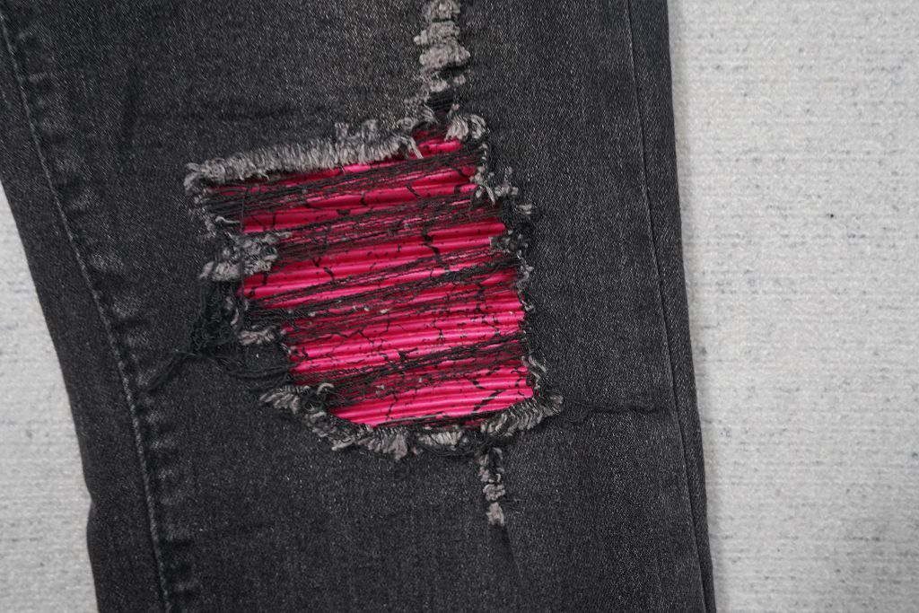 AMIRI BLACK RED PATCHS JEANS