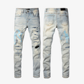 AMIRI CLEAR BLUE TURQUOISE WRITTING PATCHS