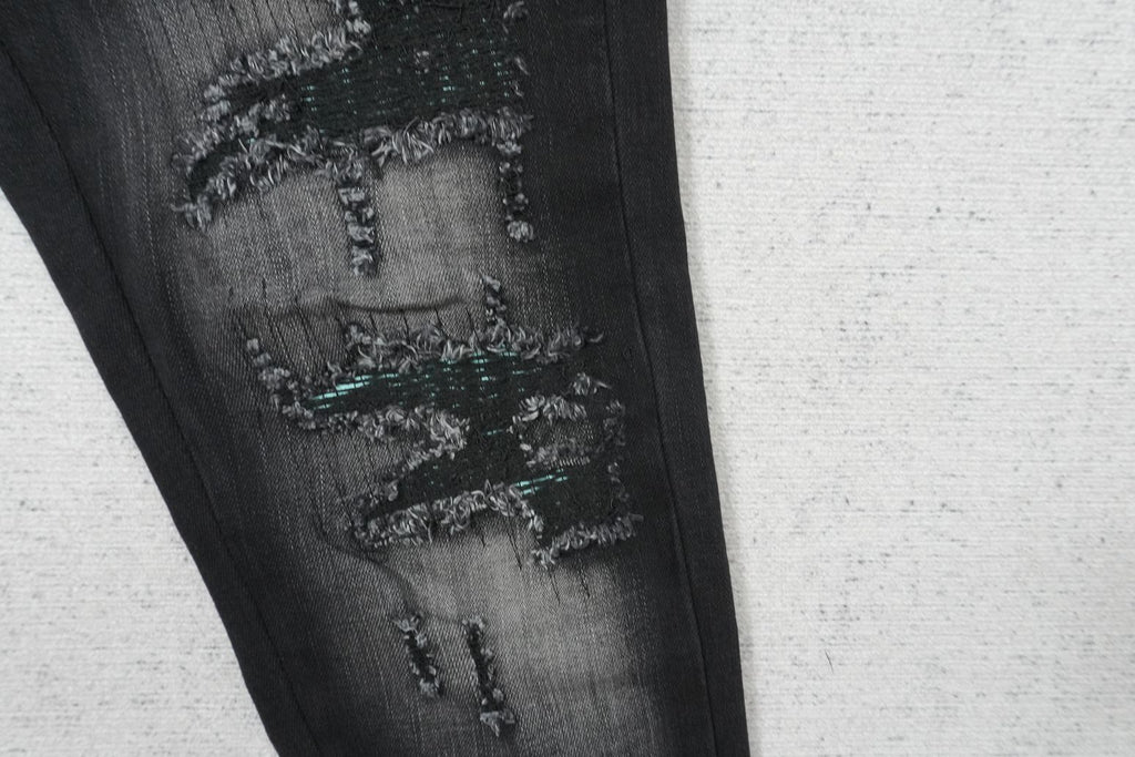 AMIRI DOUBLE BLACK TURQUOISE