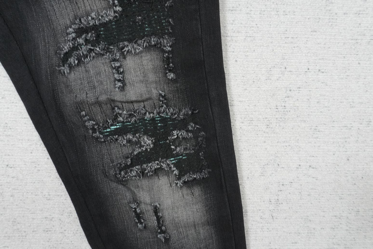 AMIRI DOUBLE BLACK TURQUOISE