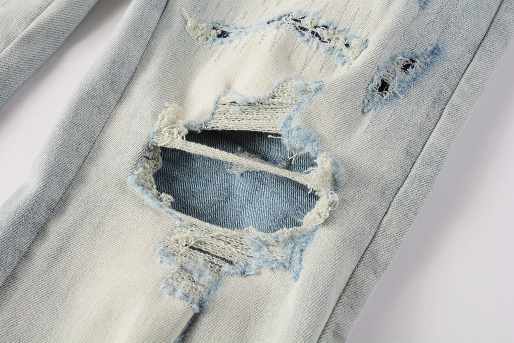 AMIRI CLEAR BLUE TURQUOISE WRITTING PATCHS