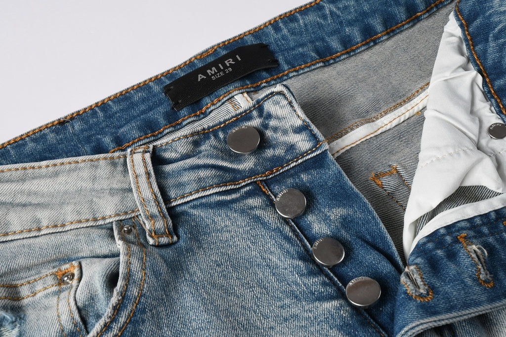 AMIRI RED SNAKE BLUE JEANS