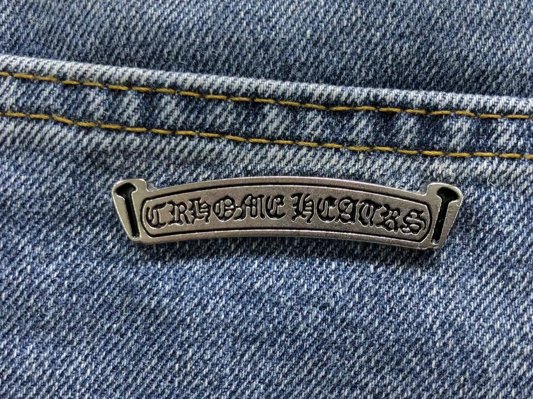 CHROME BLUE JEANS PINK WHITE CHEETAH CROSS