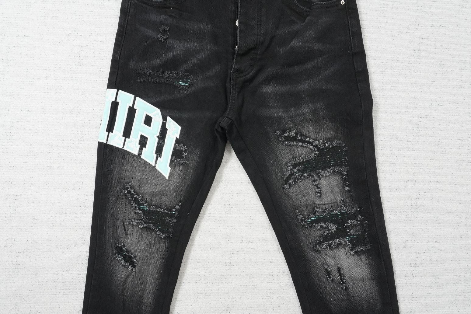 AMIRI DOUBLE BLACK TURQUOISE